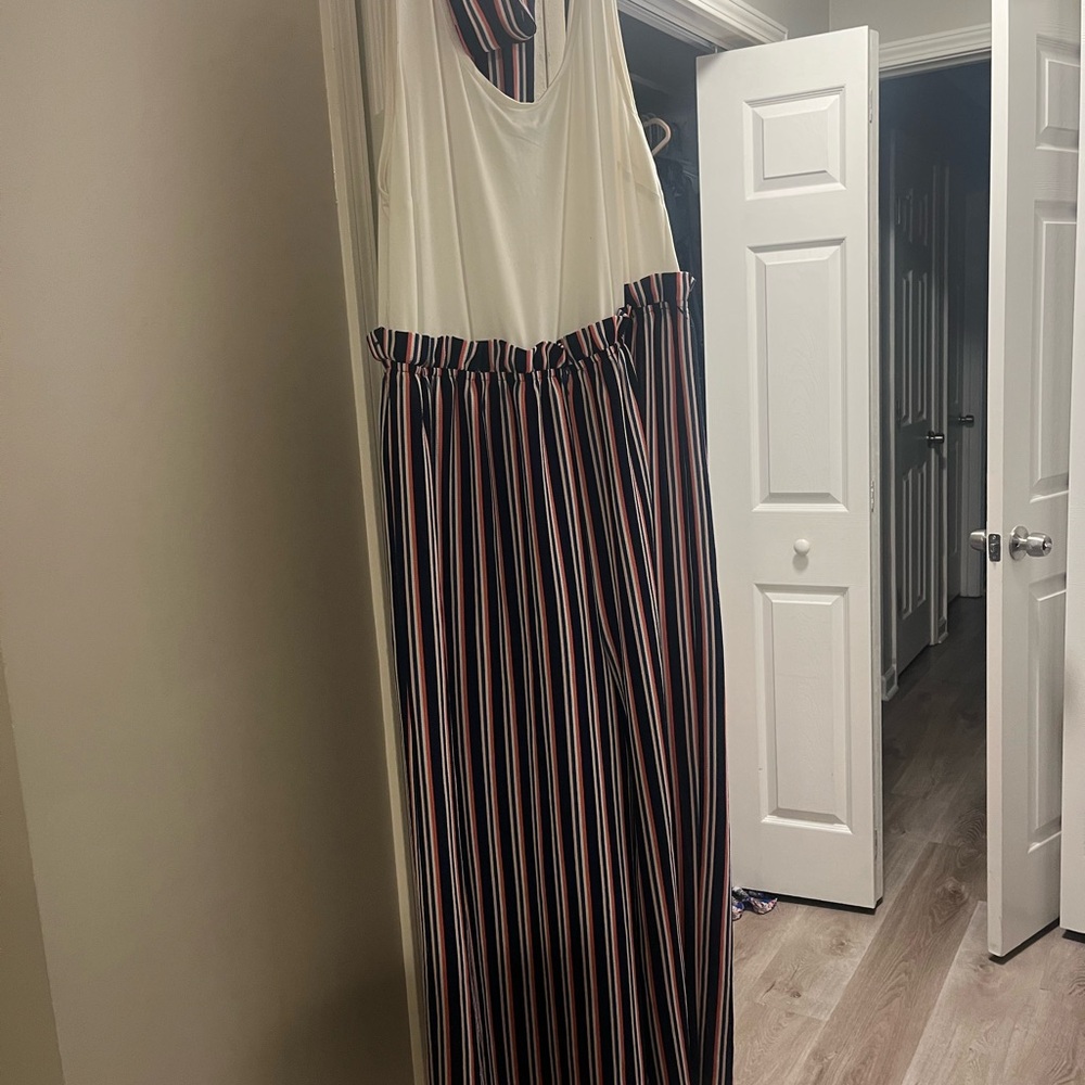 As U Wish White and Multicolor jumpsuit